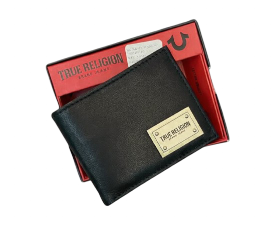 Cartera Bifold True Religion - Cuero Negro ORIGINAL