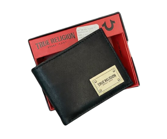 Cartera Bifold True Religion - Cuero Negro ORIGINAL