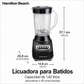 Hamilton Beach Licuadora de Batidos 48 oz. Tarro, 12 Funciones de Mezcla, Negro, 50180F