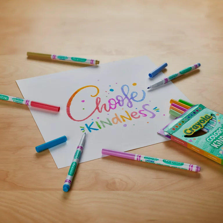 Marcadores Crayola Colors of Kindness Fineline, útiles escolares, 10 unidades, colores surtidos