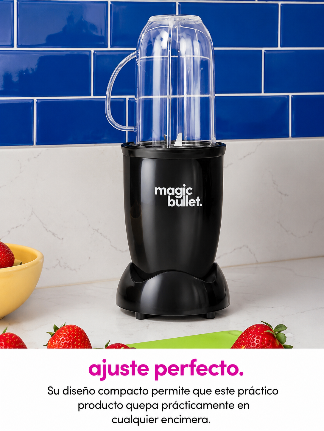 MagicBull3t Mini 14 oz Batidora personal compacta plateada/negra