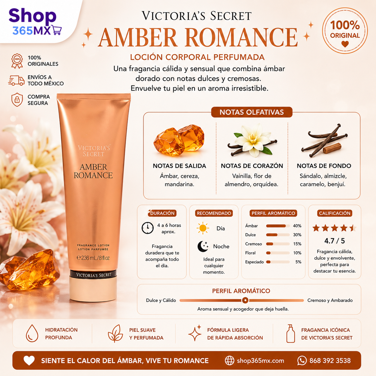 Amber Romance Fragrance Lotion de Victoria’s Secret