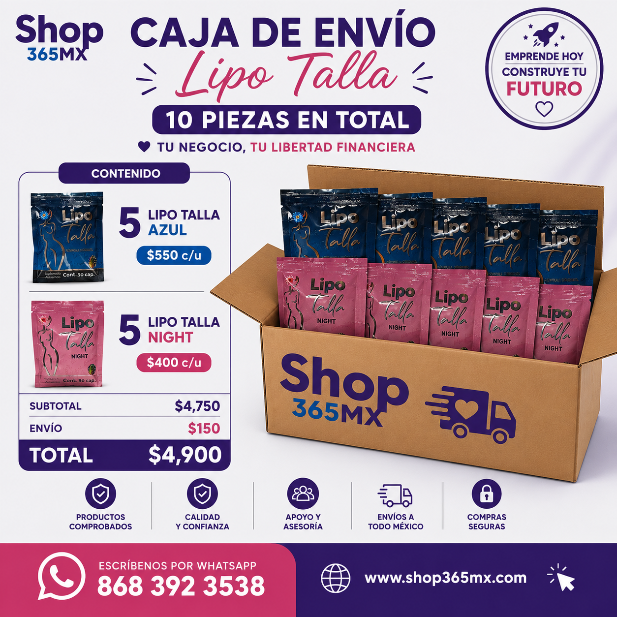 Lipotalla Mayoreo 5 Fórmula Original + 5 Night