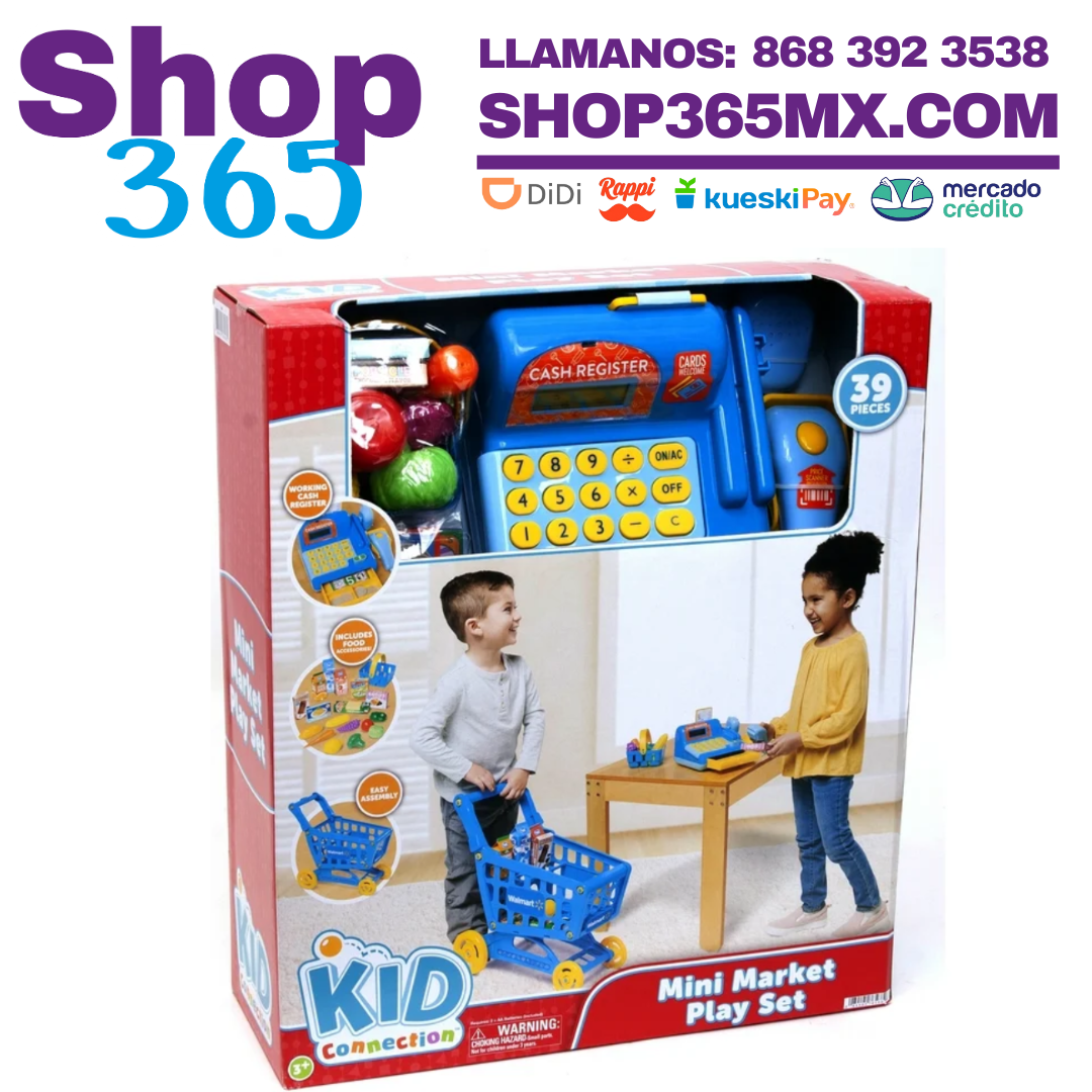 Kid Connection Supermercado Mini Juego de Mercado - Juego de Juguetes de Colores Interactivos de 39 Piezas para Compras Imaginativas Juego de Rol Diversión!