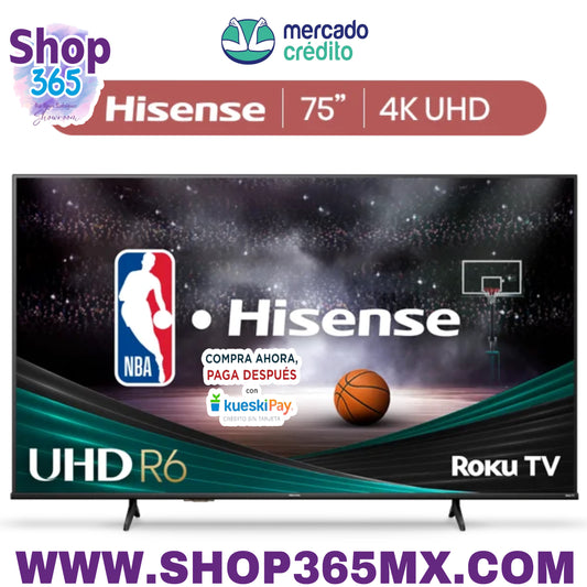 Hisense 75" Clase 4K UHD LED LCD Roku Smart TV HDR R6 Serie 75R6E4