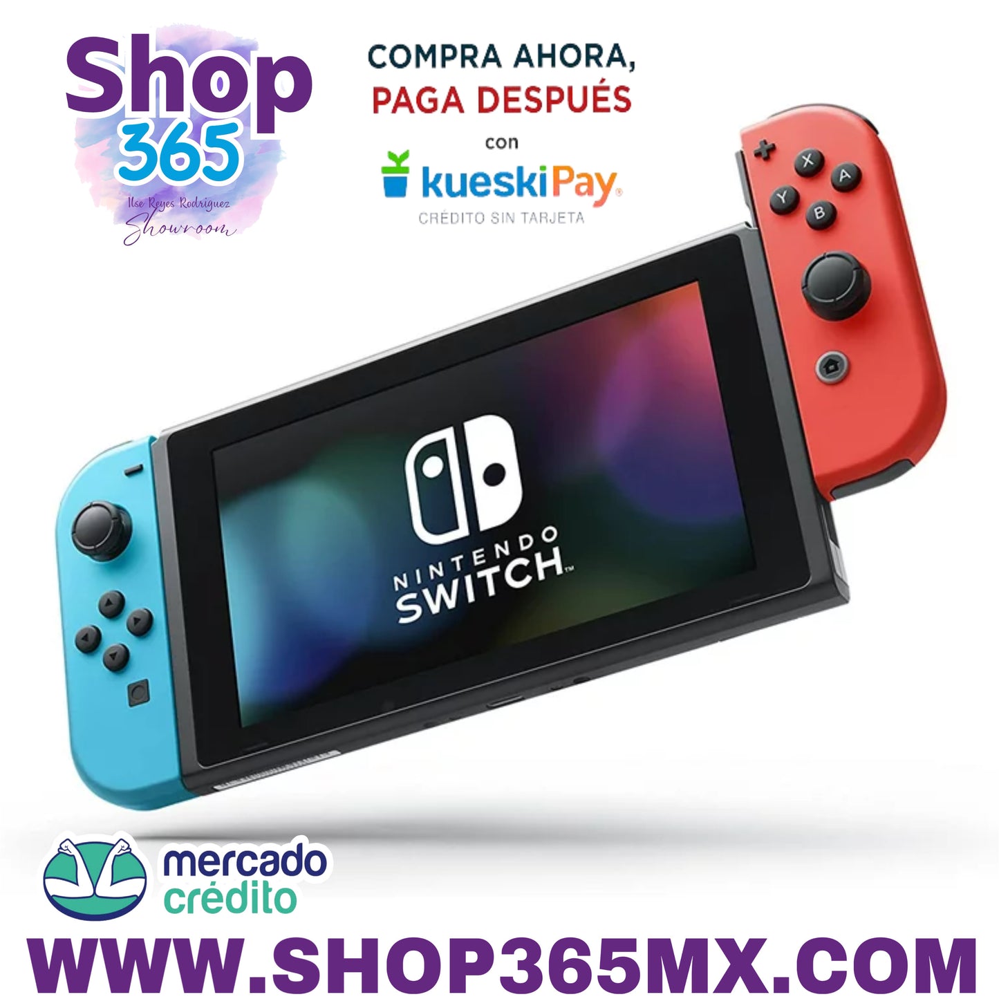 Nintendo Switch - Modelo OLED con Joy-Con rojo neón y azul neón