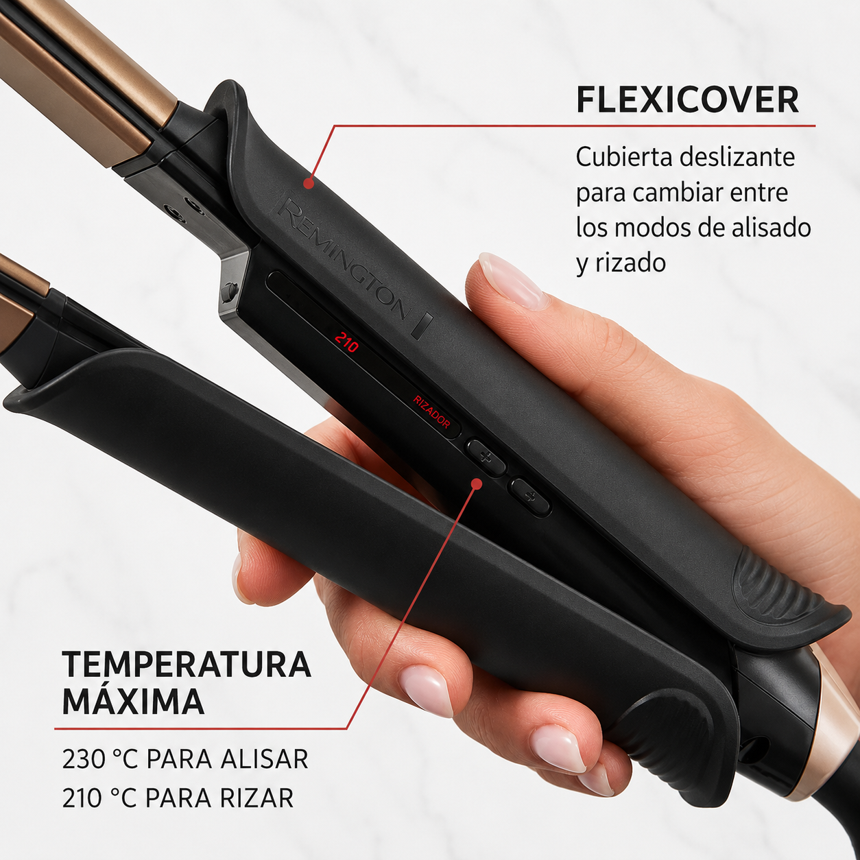 Remington oneTM Plancha de Rizar/enderezador de Pelo