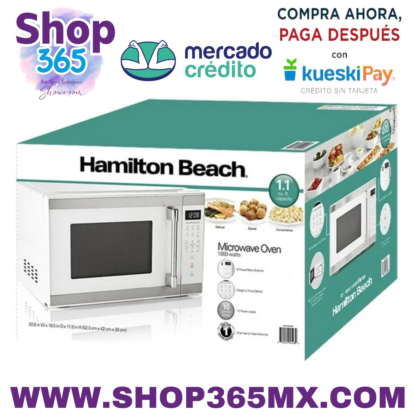 Hamilton Beach 1.1 MWO BSS Horno de microondas Blanco