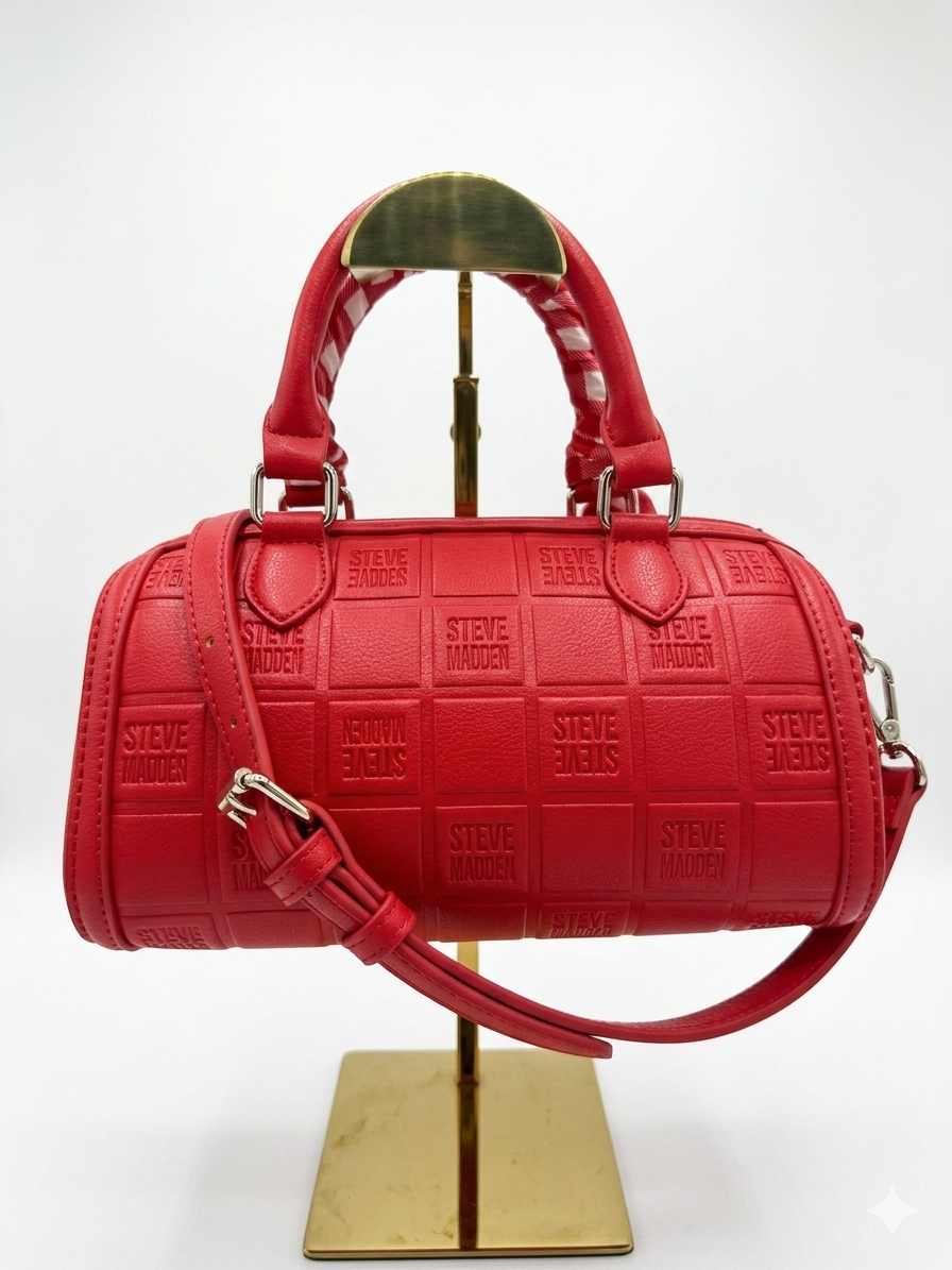 STEVE MADDEN Bellamy Barrel Red – Statement Bag