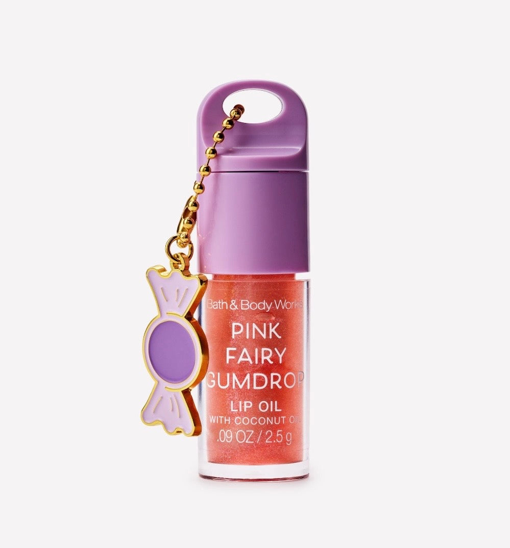 Bath & Body Works Pink Fairy Gumdrop Lip Oil – Aceite Labial con Brillo y Aceite de Coco 2.5 g
