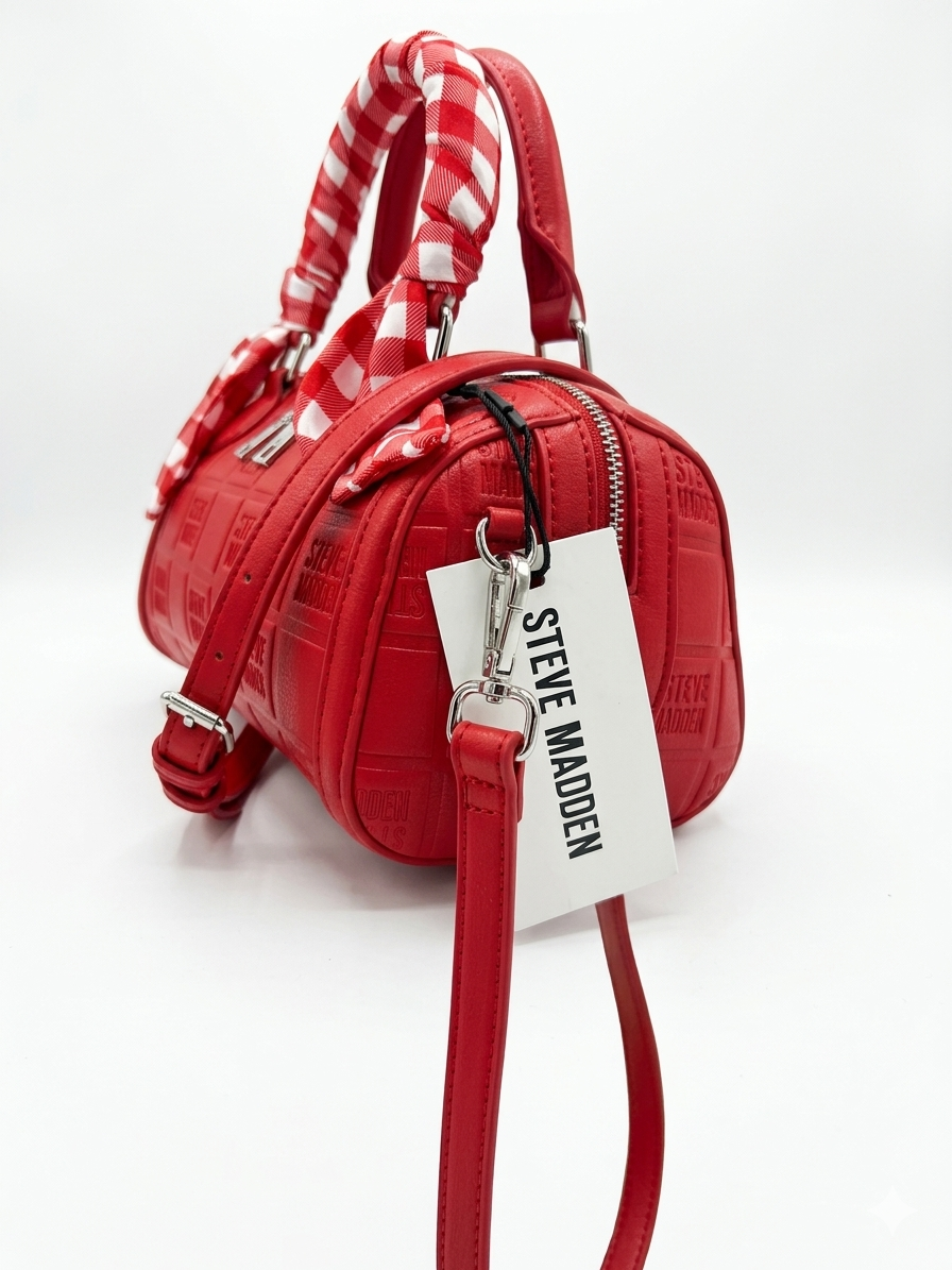 STEVE MADDEN Bellamy Barrel Red – Statement Bag