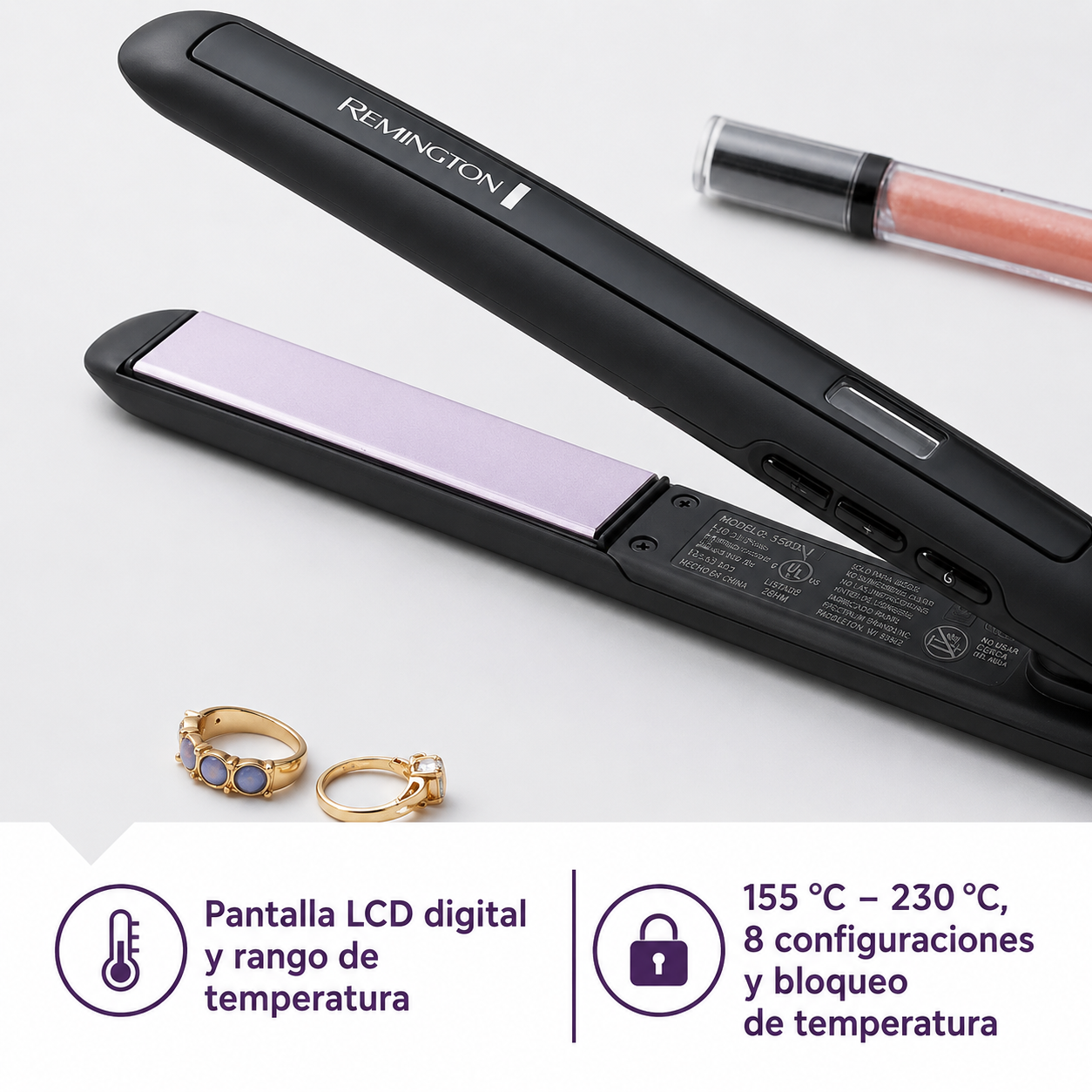 Remington Plancha Plana 1” con Tecnología Antiestática, S5500G
