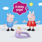 Peppa Pig Peppa La Familia de Cinco con Bebé Evie en Portabebés, Figuras Posables Tomadas de la Mano, Juguetes Preescolares para Mayores de 3 Años