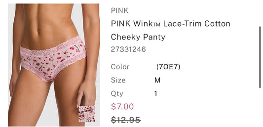 Pink Winkiu Lace Trim cotton