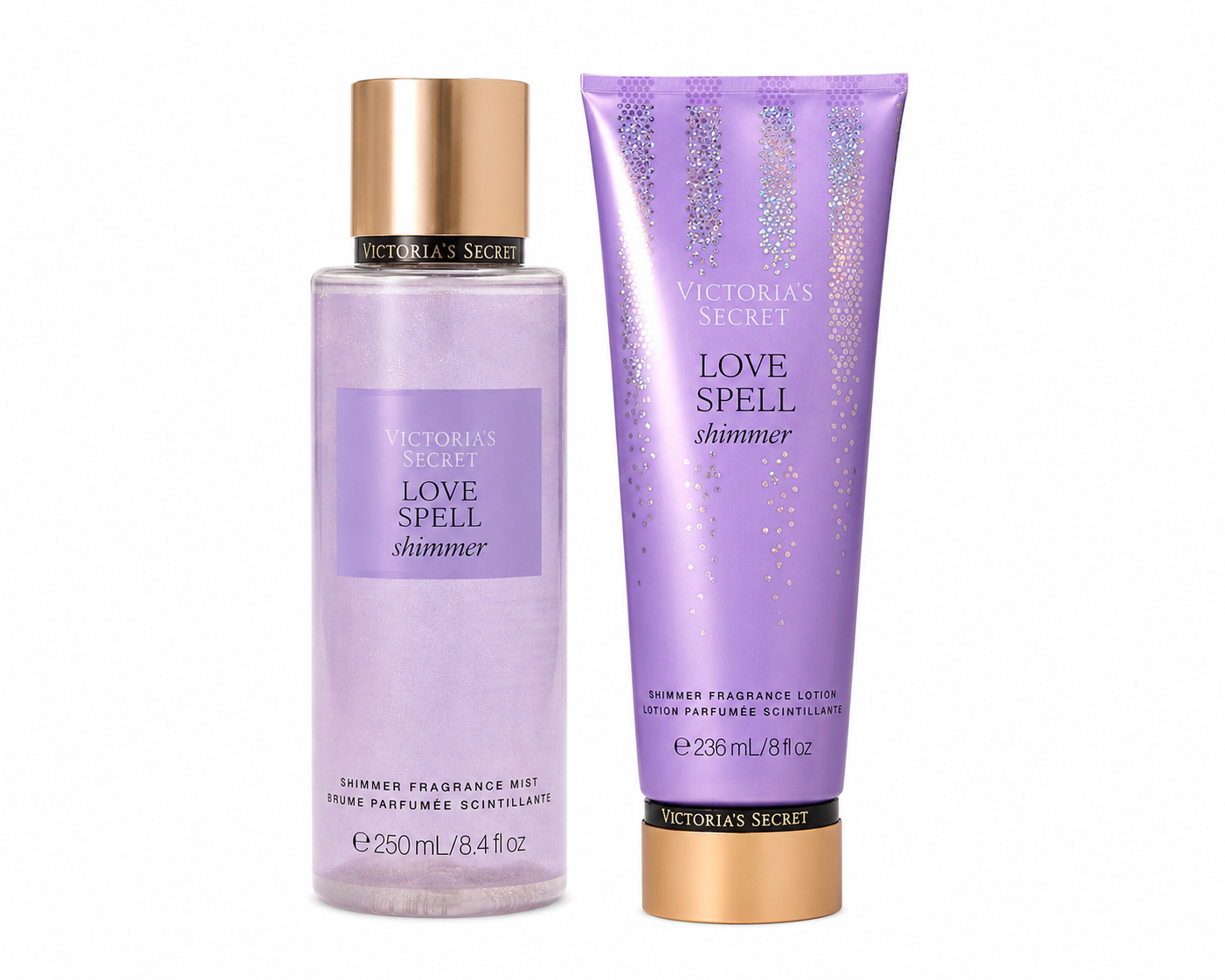 Set Victoria’s Secret Love Spell Shimmer – Brillo Radiante y Dulzura Irresistible
