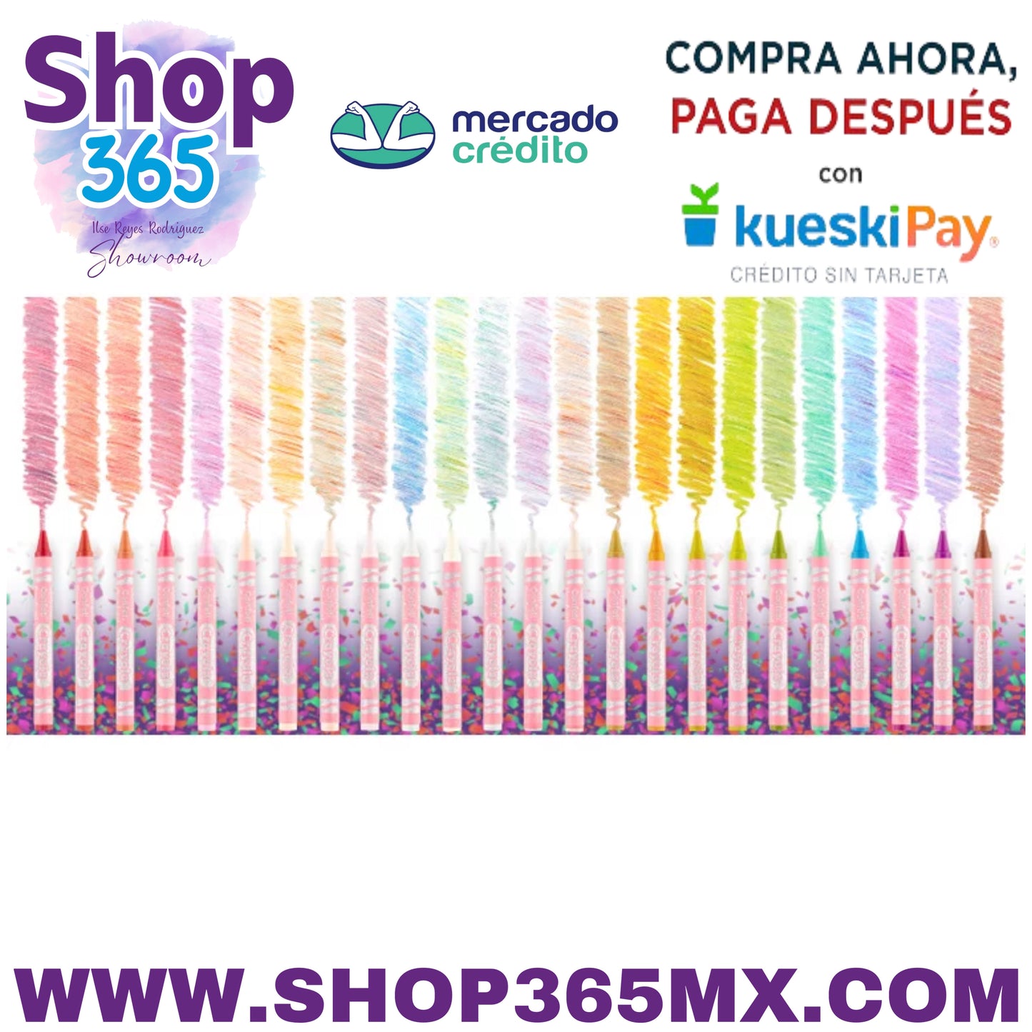 Crayola Confetti Crayones, Crayones multicolores, Útiles escolares, Útiles para colorear para niños, 24 unidades