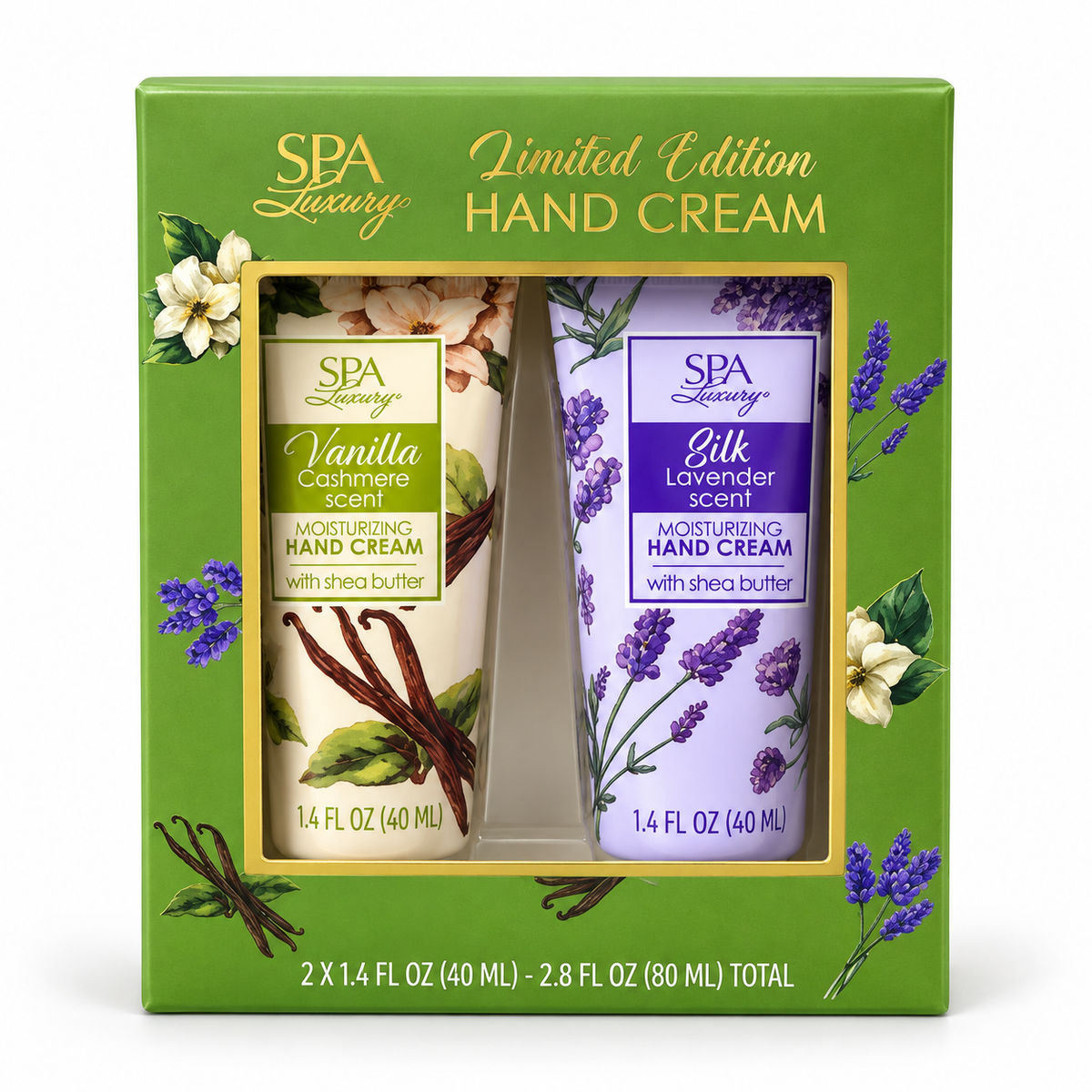 Set de Cremas para Manos SPA Luxury Vanilla Cashmere y Silk Lavender, 2 × 40 ml