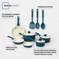 Mainstays Batería de Cocina de Aluminio Antiadherente de Cerámica de 12 Piezas, Azul