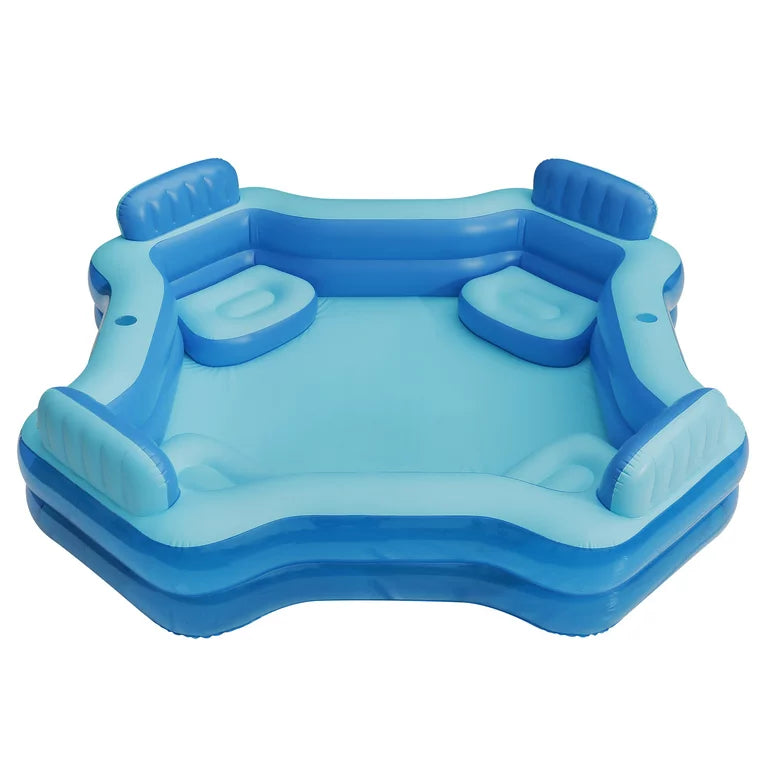 Piscina familiar inflable Bluescape Blue Deluxe Comfort, 4 asientos, cuadrada, a partir de 6 años