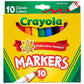 Crayola Marcadores de Trazo Ancho 10 Unidades, Colores Clásicos