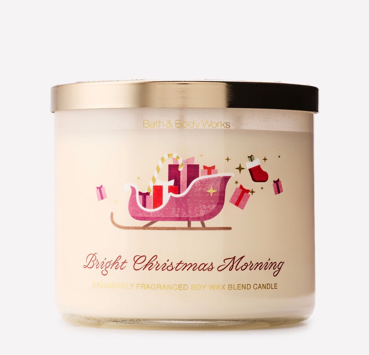 Bright Christmas Morning Vela 3 Mechas Bath & Body Works 411 g