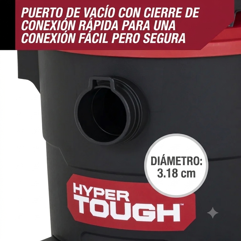 Hyper Tough Vacío Húmedo/seco de 5 Galones para el Automóvil, Garaje, Hogar O Taller