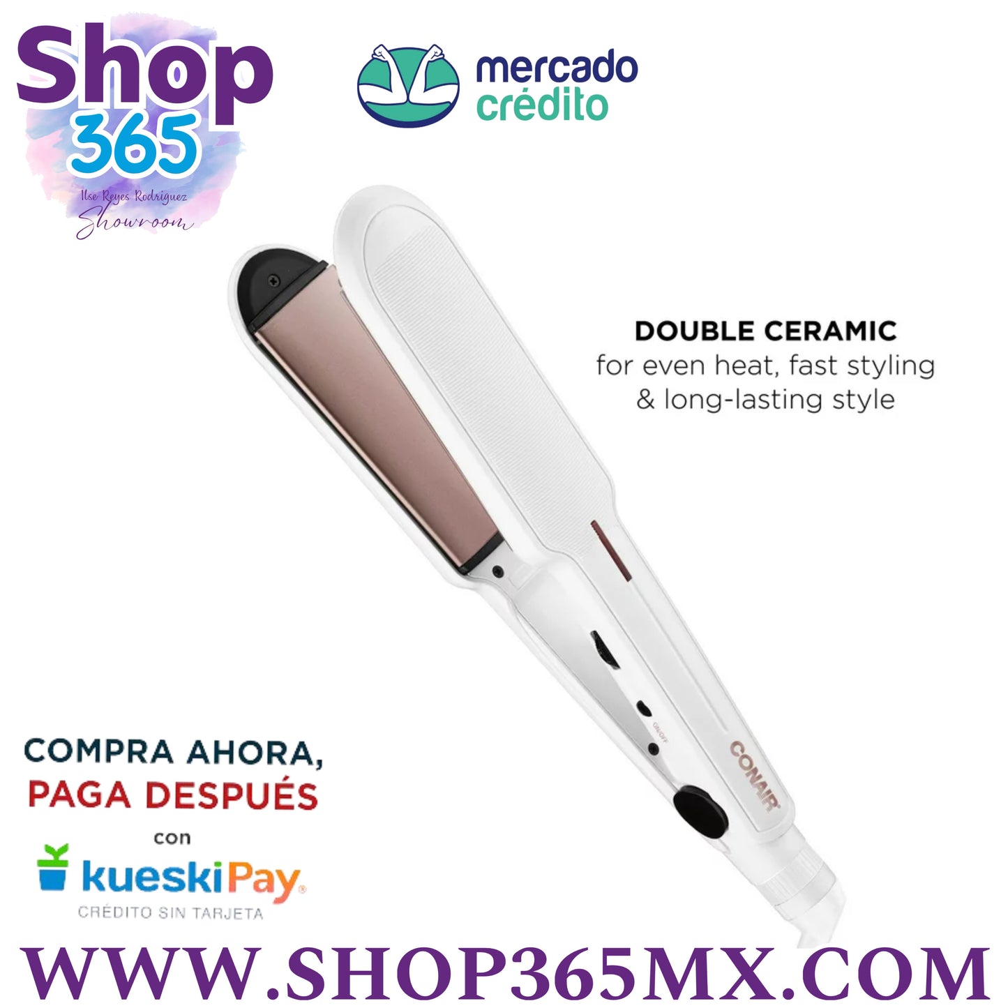 Double Ceramic Conair Plancha Plana 1,5 Pulgadas, Oro Rosa CS922N