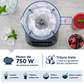Black & Decker Ice Triturar Licuadora con 56 Onzas (7 Tazas) PerfectPour Tarro de Plástico, Potente Hoja de Acero Inoxidable de 6 Puntas, 8 Velocidades Más Pulso, 700 Vatios Pico de Potencia, BL2209PB