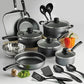 Juego de utensilios de cocina antiadherentes Tramontina Primaware de 18 piezas, negro