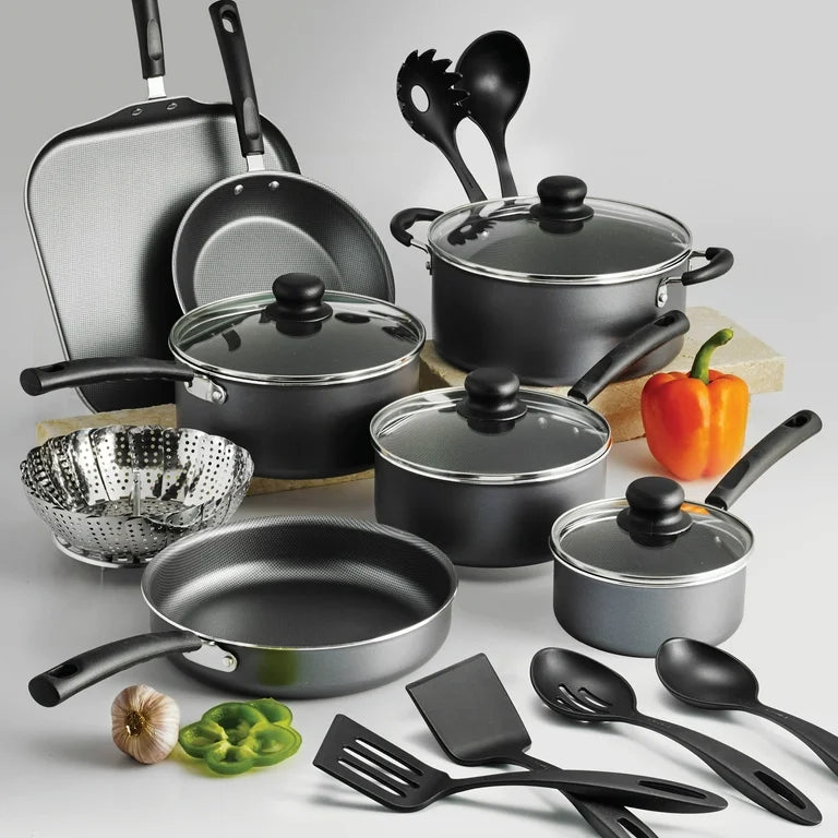 Juego de utensilios de cocina antiadherentes Tramontina Primaware de 18 piezas, negro