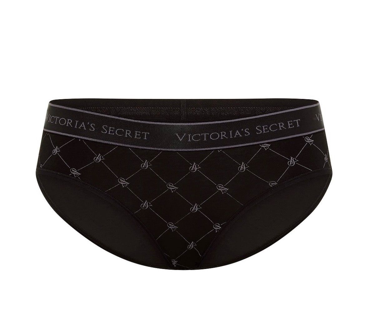 Victoria’s Secret Bikini Panty Negro con Monograma VS y Cintura Logo