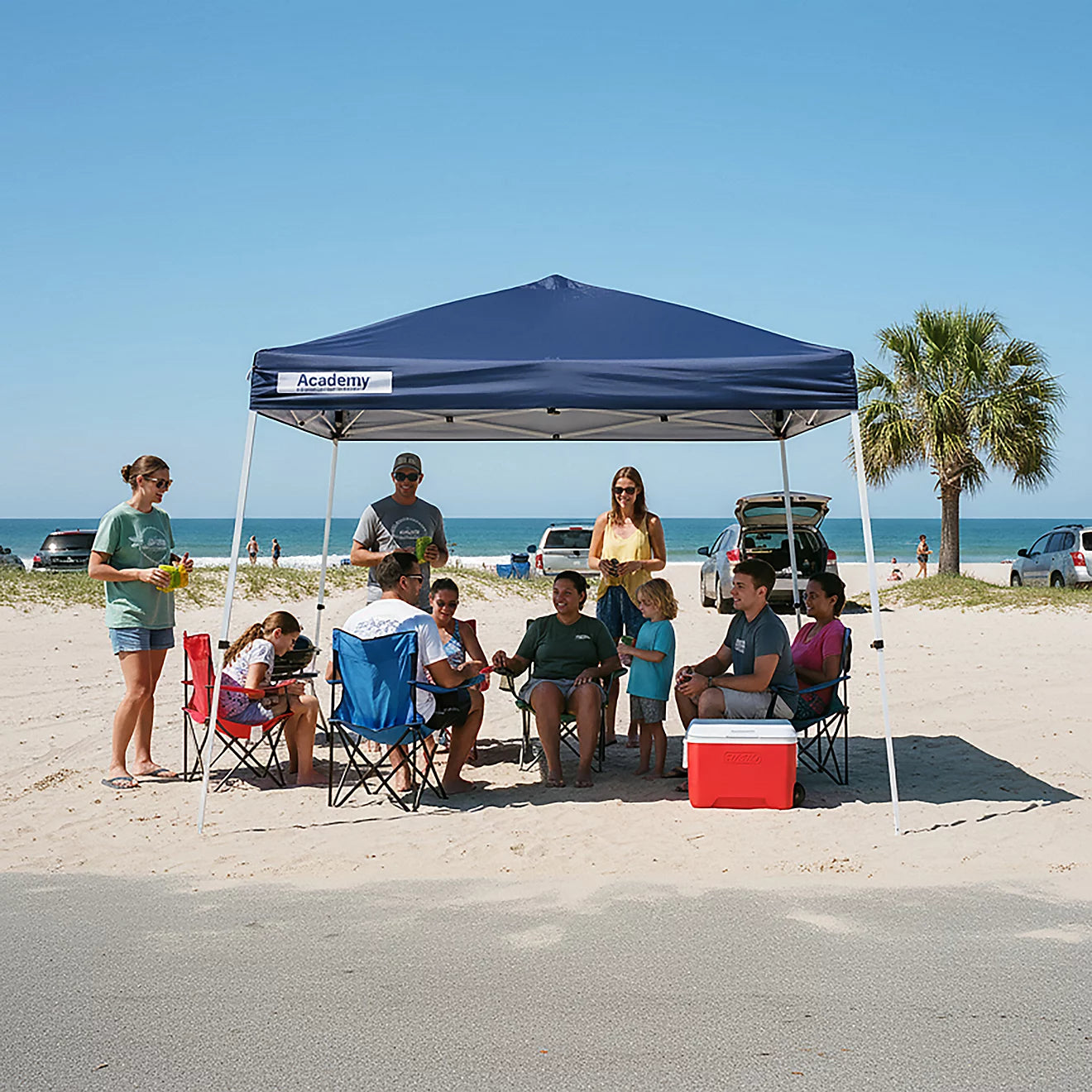Toldo Con Patas Inclinadas Easy Shade De Academy Sports + Outdoors, 3 X 3 Metros Color Azul Marino