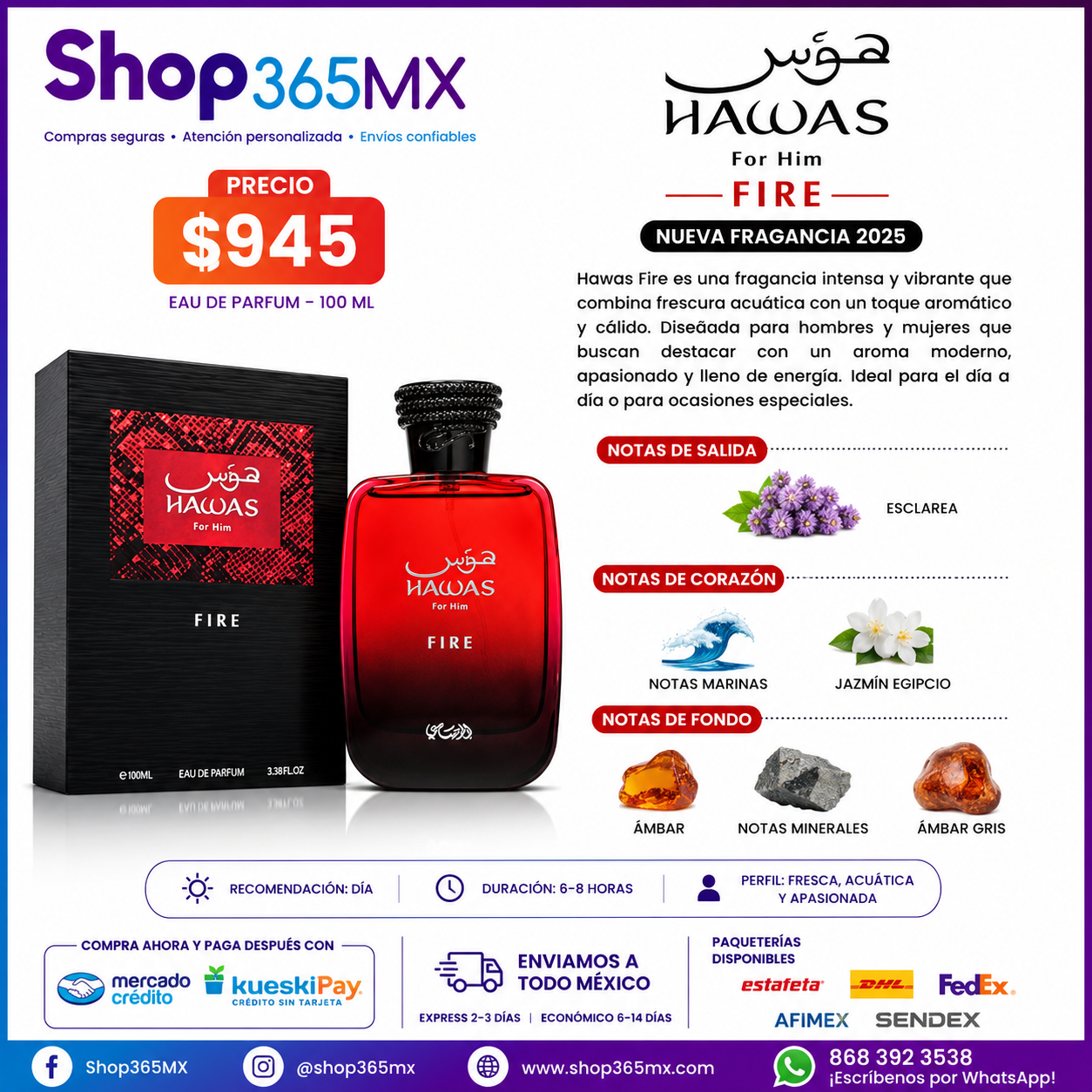 Rasasi Hawas Fire EDP H 100ML