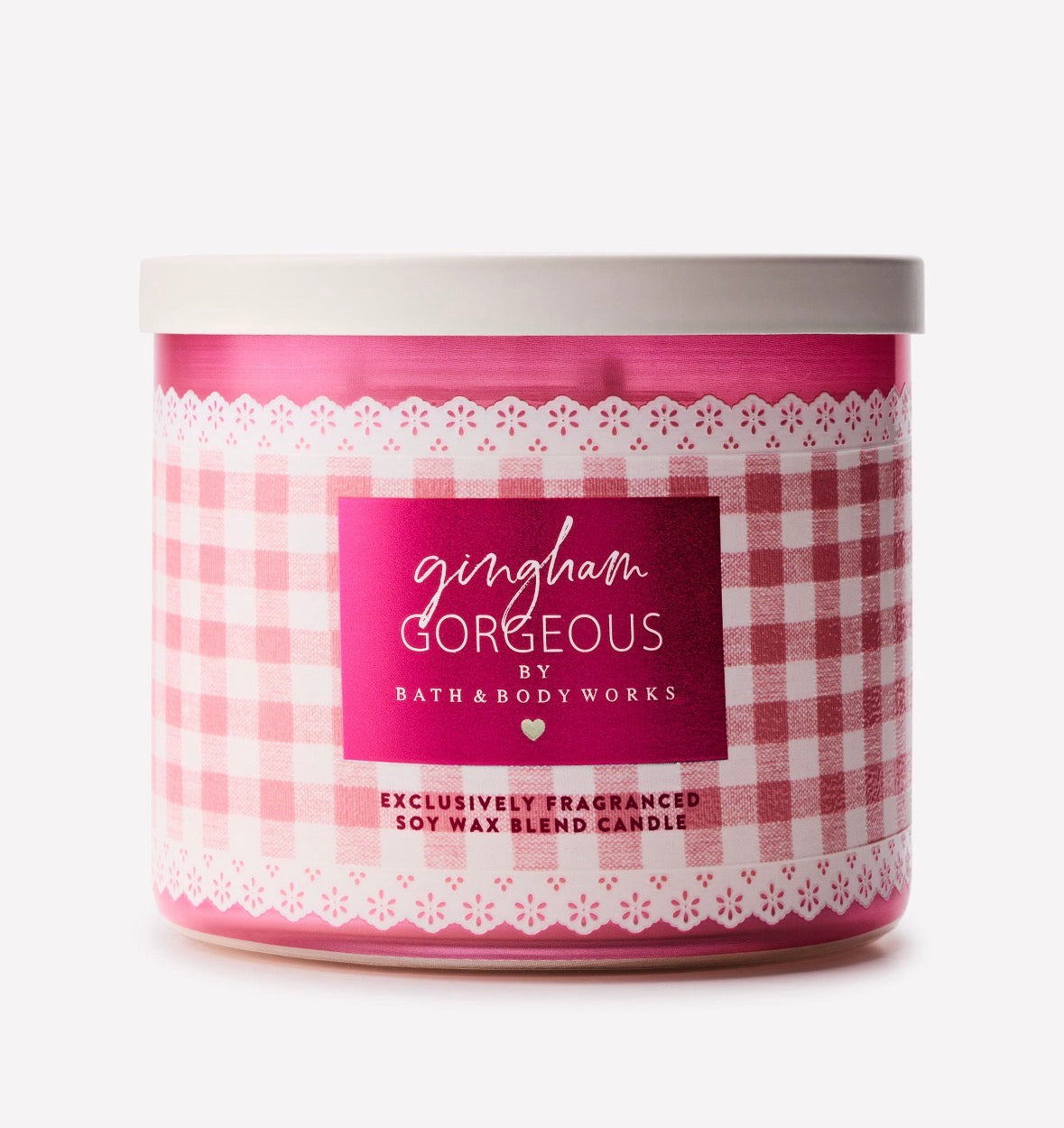 Bath & Body Works Gingham Gorgeous – Vela Aromática de 3 Mechas Floral Frutal