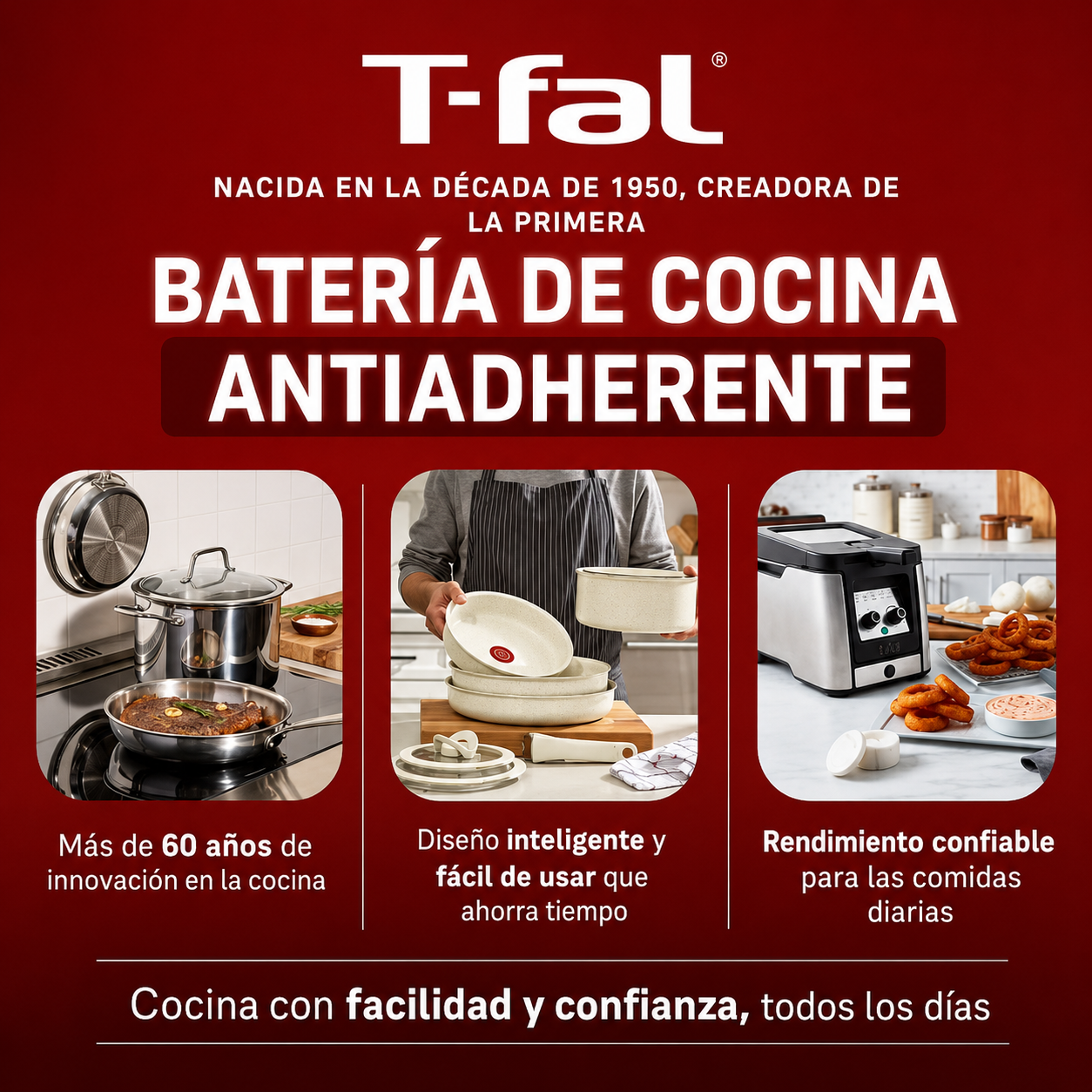T-fal Cook & Strain Juego de Sartenes Antiadherentes de 2 Piezas, Sartenes de 10 y 11,5 Pulgadas, Negro