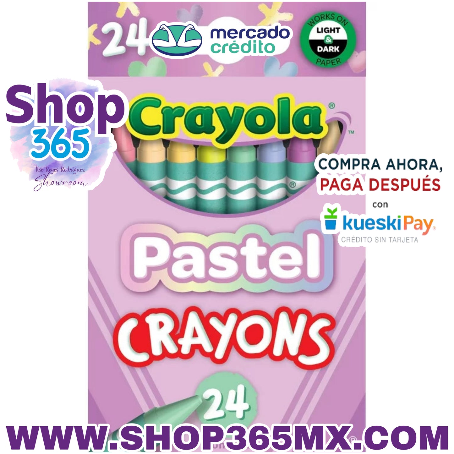 Crayola Crayones pastel de 24 quilates, útiles escolares, artículos de arte, regalos creativos para niños a partir de 3 años