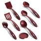 Juego de utensilios de cocina antiadherentes de cerámica Tramontina Ceramaware de 20 piezas, color vino.