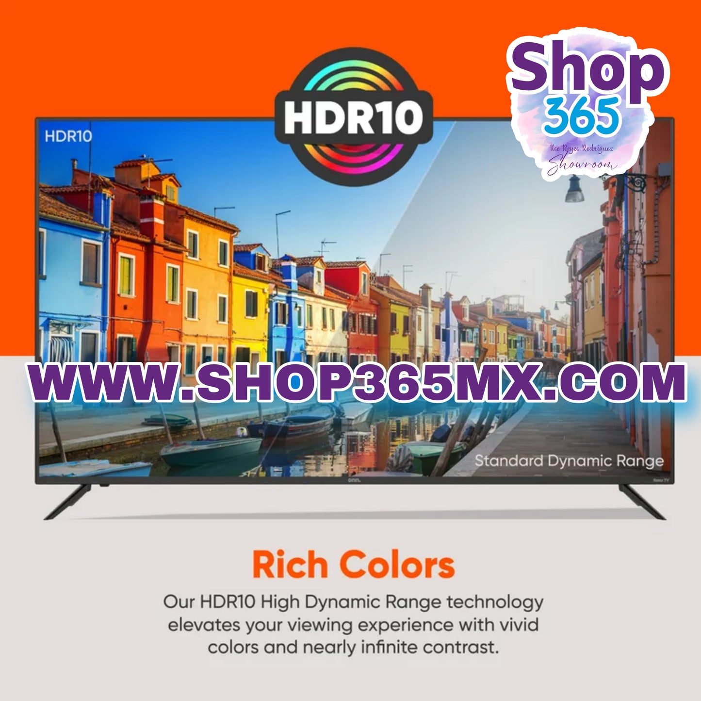 onn. Televisor inteligente LED Roku HDR de clase 4K UHD (2160P) de 50" (100012585)