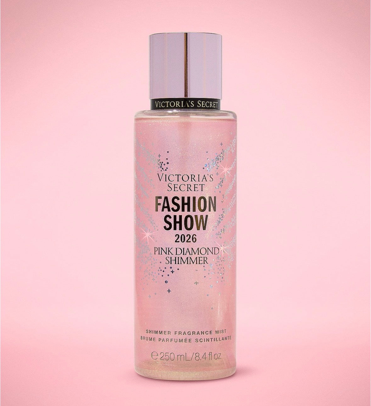 Victoria's Secret Fashion Show 2026 Pink Diamond Shimmer Fragrance Mist 250 ml – Spray Corporal con Brillos