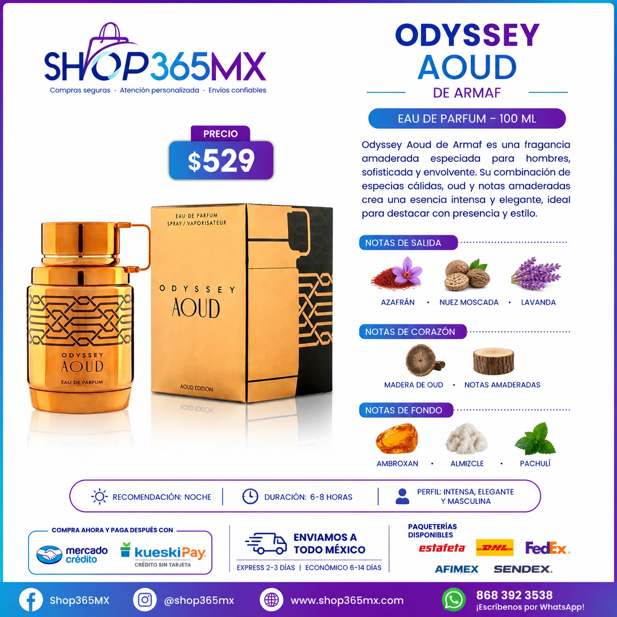ARMAF Odyssey Aoud de EDP H 100ML