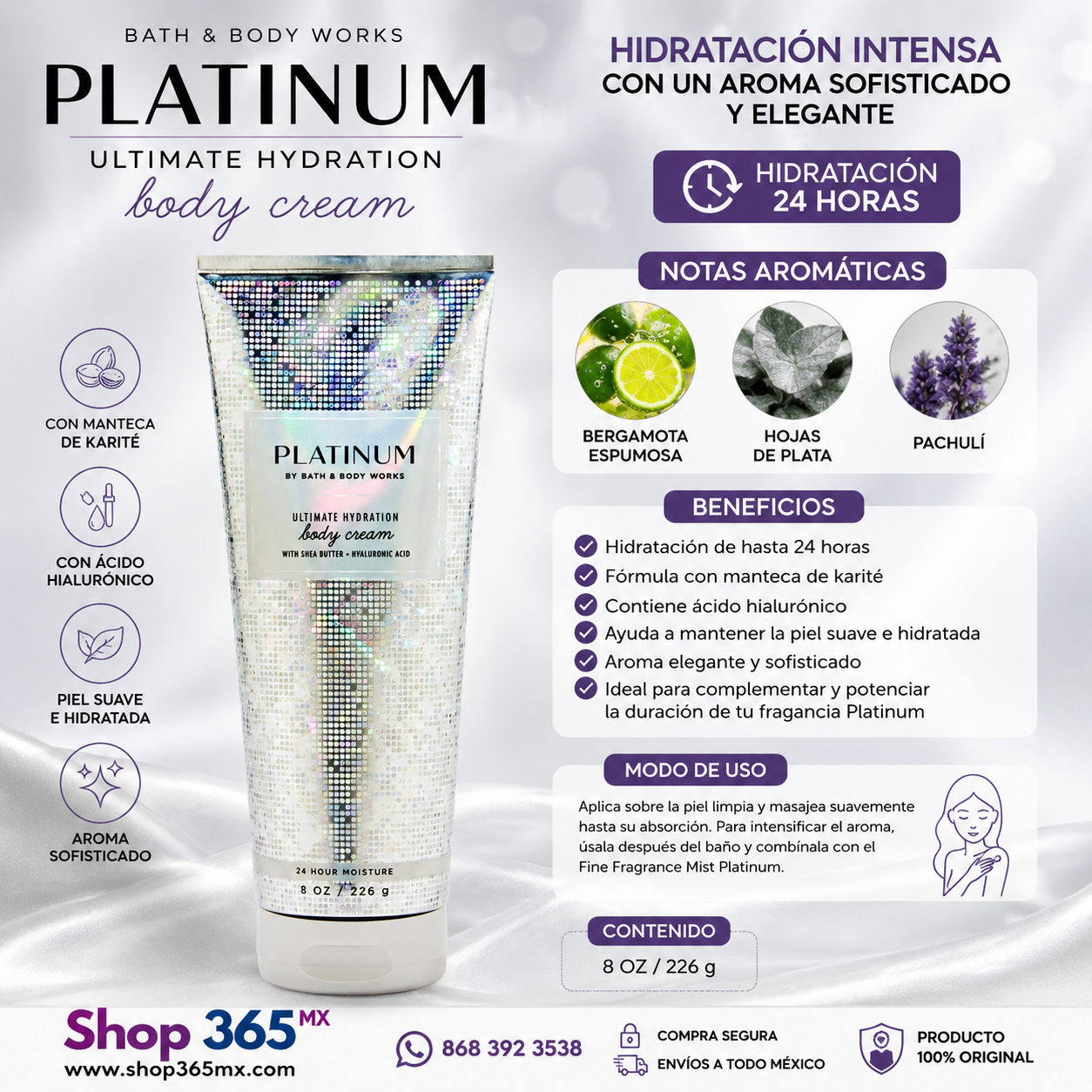 Bath & Body Works Platinum Ultimate Hydration Body Cream 226 g