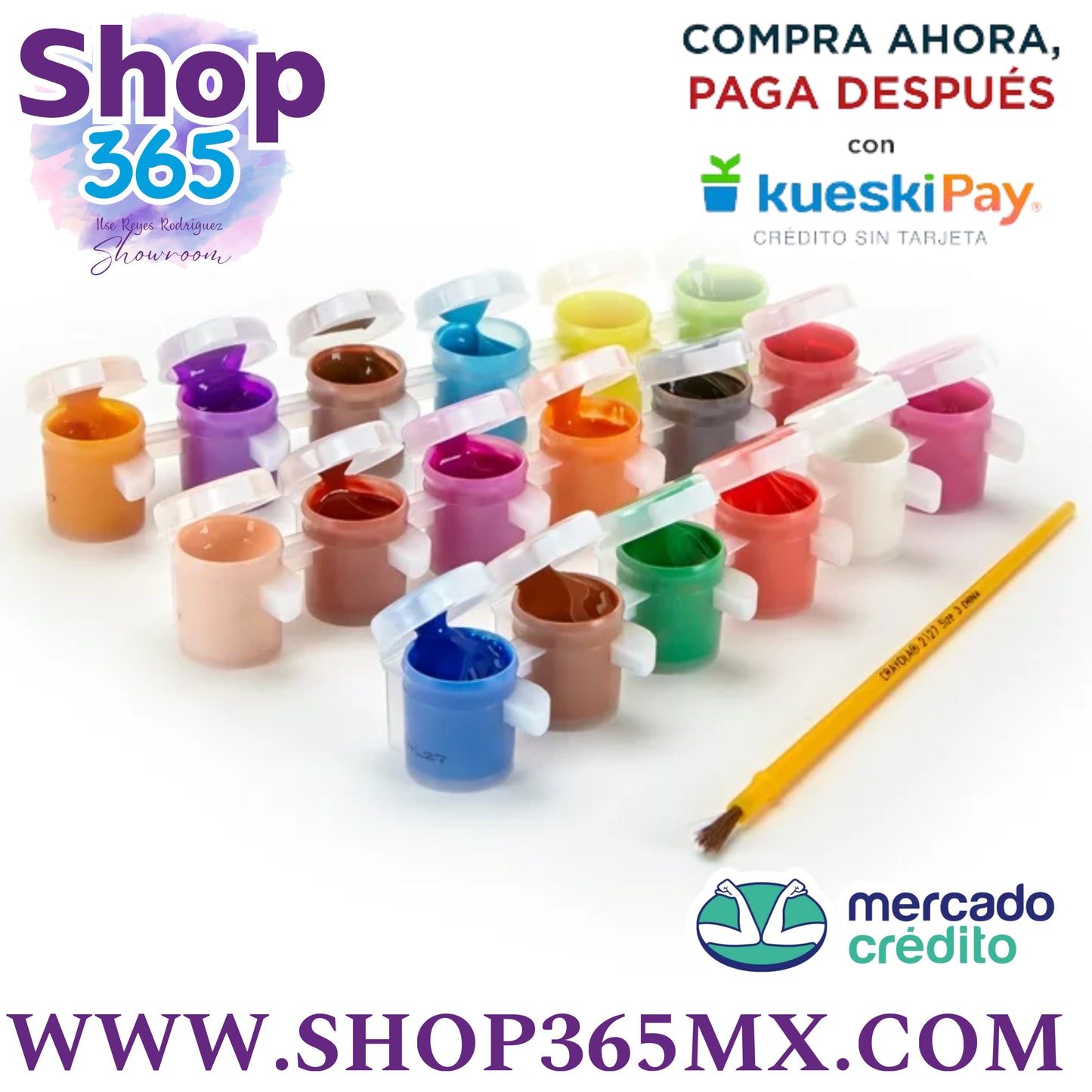 Crayola Juego de botes de pintura lavables para niños, 18 colores