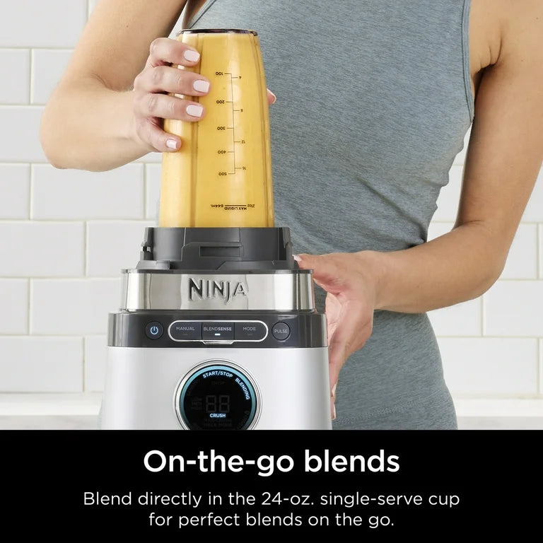 Ninja Detect Power Blender + Personal Monodosis, Tecnología BlendSense, Encimera de Cocina, Plateada, TB300