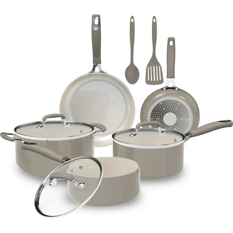 Mainstays Juego de Utensilios de Cocina de Cerámica de Calibre Pesado de 10 Piezas