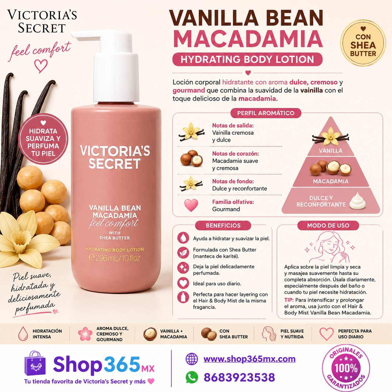 Victoria’s Secret Vanilla Bean Macadamia Hydrating Body Lotion 296 ml