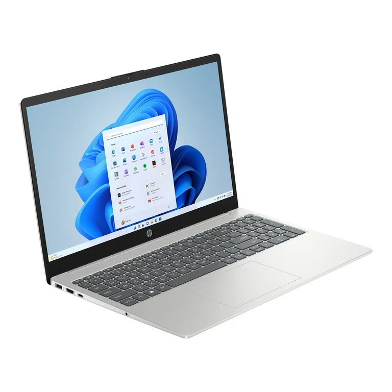 Portátil HP de 15,6", procesador Intel N200, 4 GB de RAM, 128 GB UFS, plata natural, Windows 11 Home en modo S, 15-fd0081wm