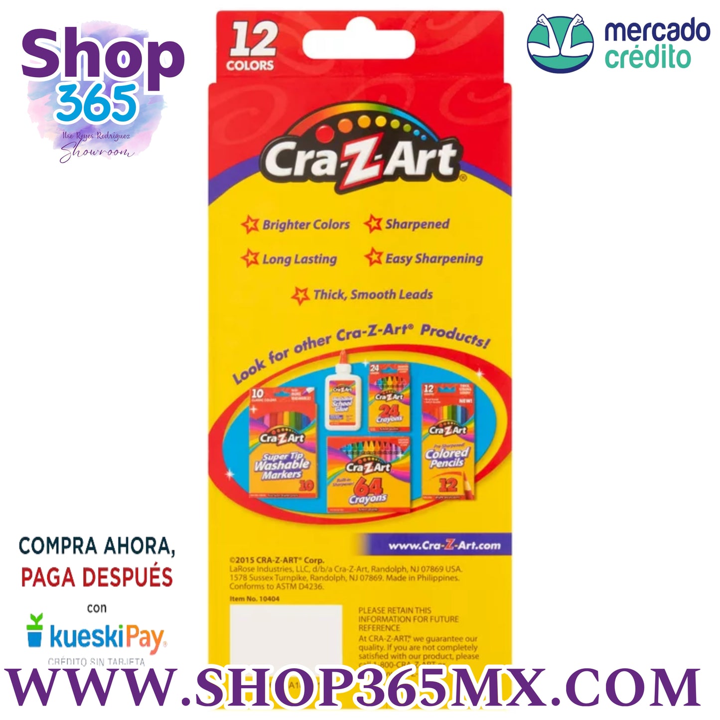 Lápices de colores Cra-Z-Art, 12 unidades, de niño principiante a adulto, útiles para el regreso a la escuela