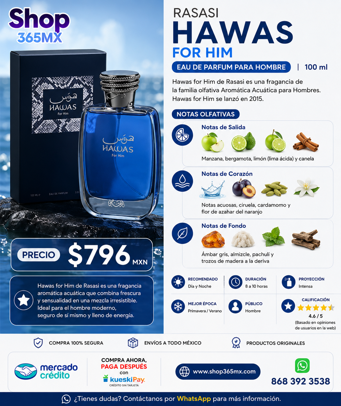 Rasasi Hawas for Him EDP H 100ML