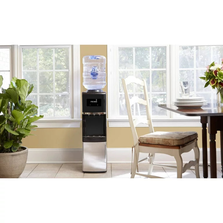 Primo Water Dispensador de agua de carga superior negro e inoxidable de 3 o 5 galones, modelo 900127