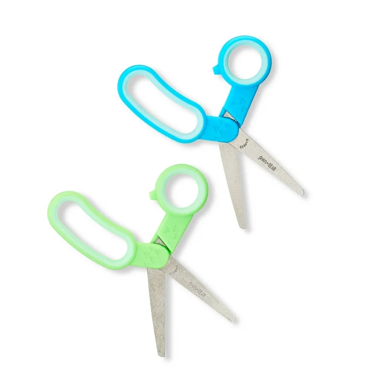 Pen+Gear Paquete de 2 Tijeras para Niños de 5" Punta Roma, Azul y Verde